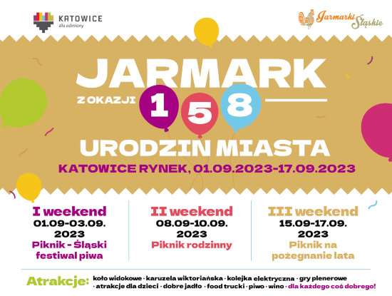 Plakat Jarmarku 158 Urodziny miasta Katowic